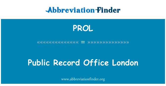 PROL: 倫敦公共記錄辦公室