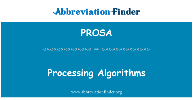 PROSA: Алгоритмы обработки