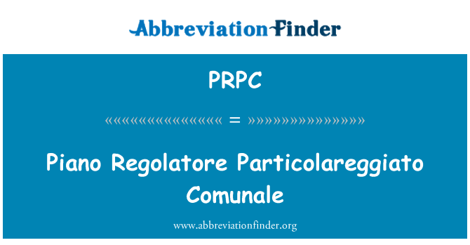 PRPC: Zongora Regolatore Particolareggiato Comunale