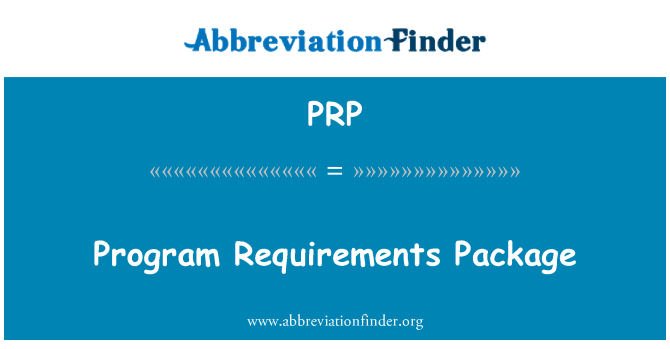 PRP: Programmet krav pakke