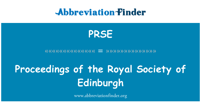 PRSE: Proceedings of the Royal Society i Edinburgh