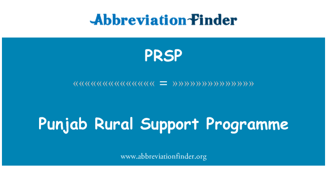 PRSP: Program wspierania obszarów wiejskich Punjab
