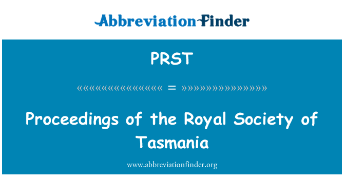 PRST: Proċeduri tas-soċjetà Rjali tal-Tasmania