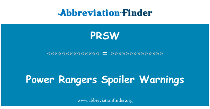 PRSW: Power Rangers Spoiler peringatan
