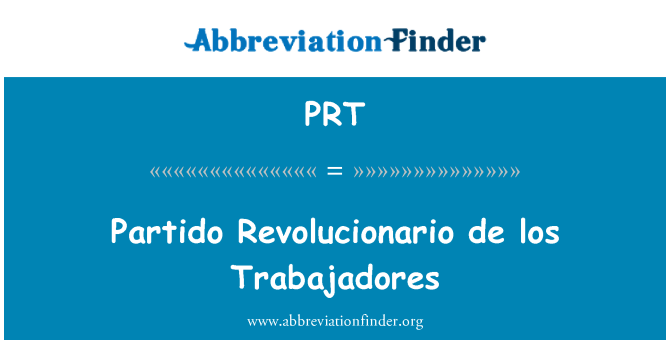 PRT: 민주 Revolucionario 드 로스 Trabajadores