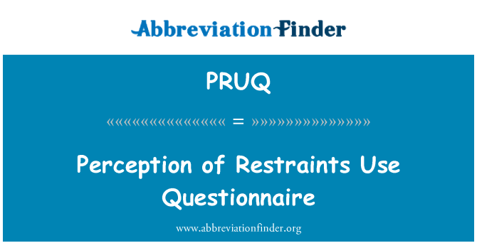 PRUQ: Perception of Restraints Use Questionnaire