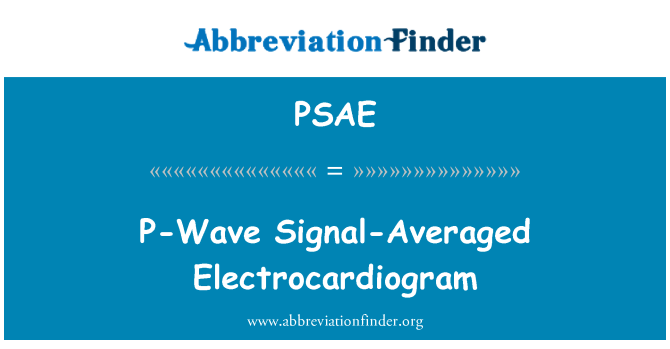 PSAE: P-vlna průměru signál elektrokardiogramu