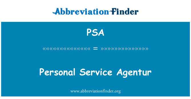PSA: Personlig Service Agentur
