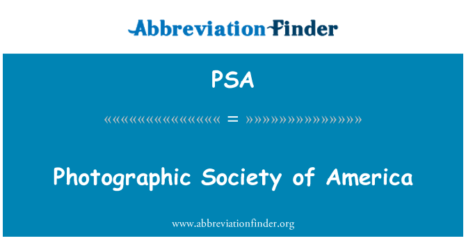 PSA: Fotografi masyarakat Amerika