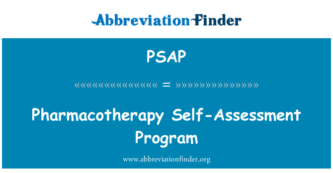 PSAP: Pharmacotherapy 자기 평가 프로그램