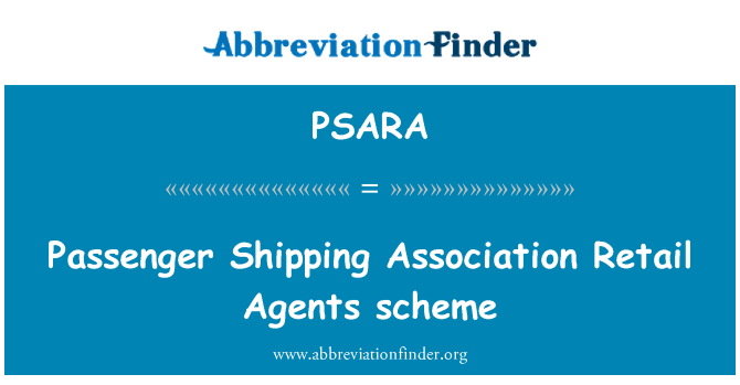 PSARA: Passenger Shipping Association Retail Agents scheme