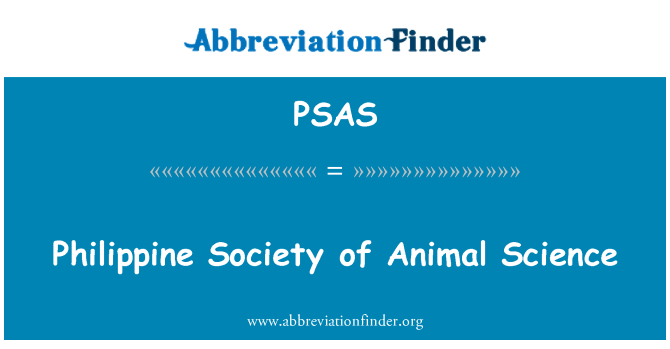 PSAS: Filipin sosyete Animal syans