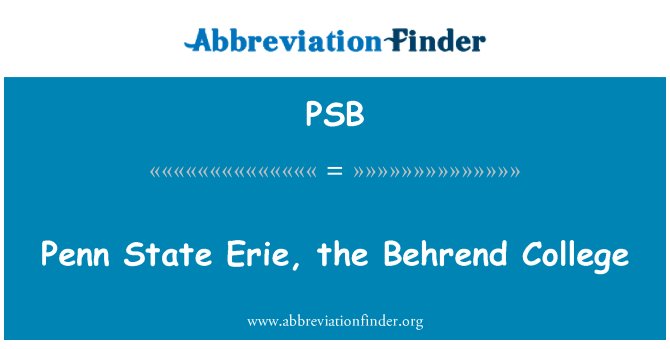 PSB: Penn State Erie, Behrend College