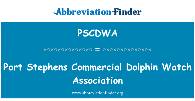 PSCDWA: Port Stephens komersial Dolphin Watch Persatuan