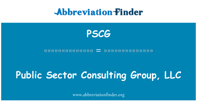 PSCG: Public Sector Consulting Group, LLC