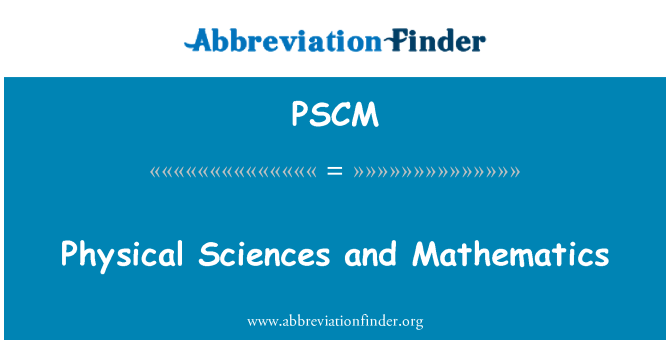 PSCM: Fizikalne znanosti in matematike