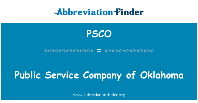 PSCO: Public Service Company of Oklahoma