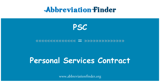 PSC: Personal Services Contract