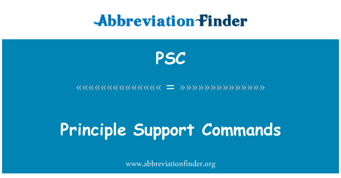 PSC: Principle Support Commands