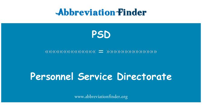 PSD: Personeel Service Directoraat