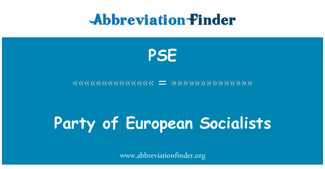 PSE: Strana evropských socialistů