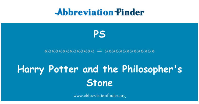 PS: Harry Potter ve Felsefe Taşı