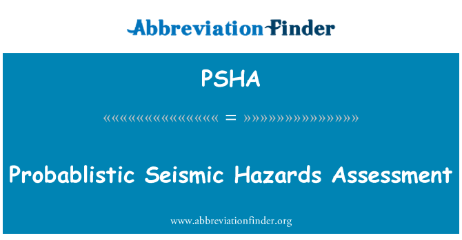 PSHA: Ocena probablistic potresne nevarnosti