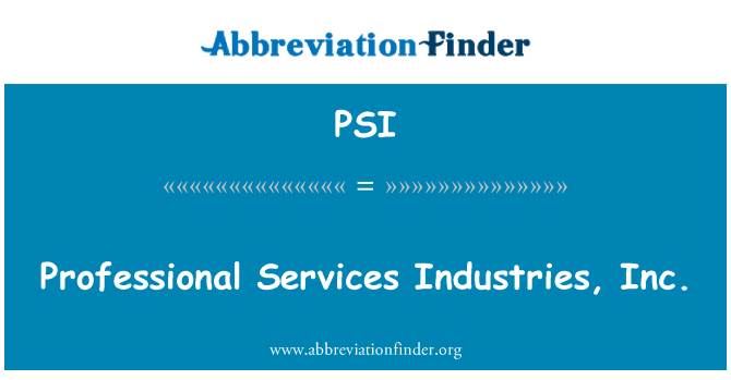PSI: Professjonali servizzi industriji, Inc.