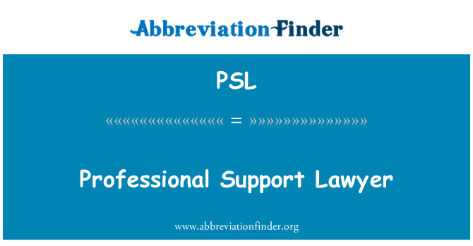 PSL: Professional Support Lawyer