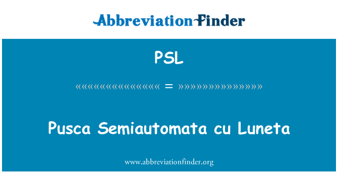 PSL: Luneta cu Pusca Semiautomata
