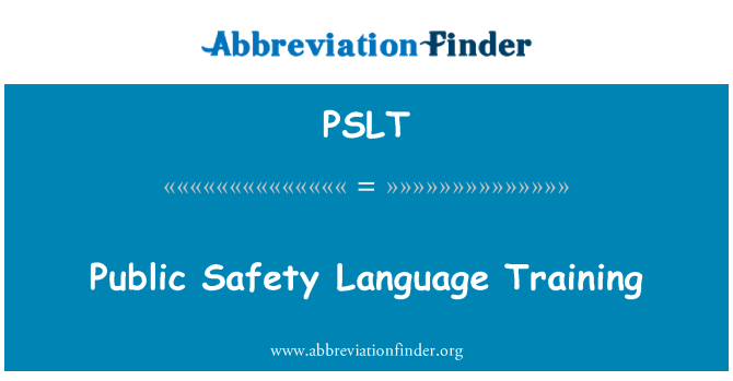 PSLT: Taħriġ tal-lingwa tas-sigurtà pubblika