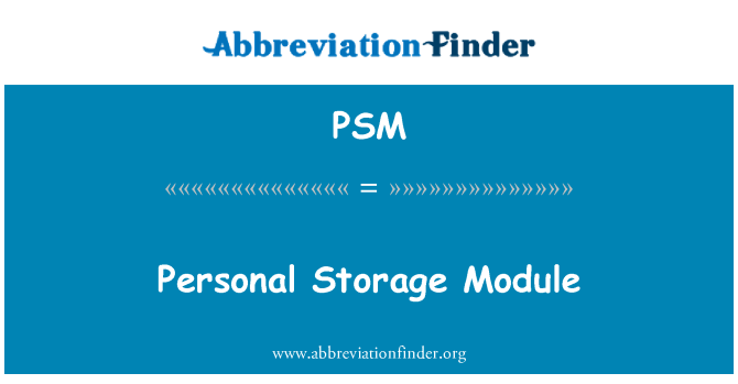 PSM: 個人存儲模組
