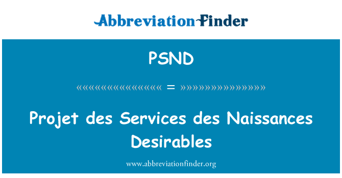 PSND: Proġett des servizzi des Naissances Desirables