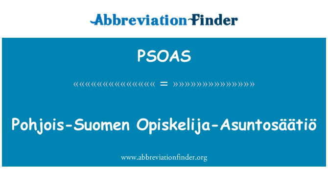 PSOAS: Opiskelija Pohjois-Suomen-Asuntosäätiö