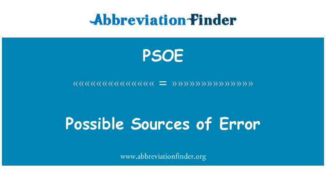 PSOE: Posib sous D' Erreur