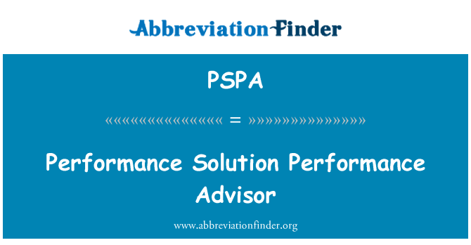 PSPA: Prestaties oplossing Performance Advisor