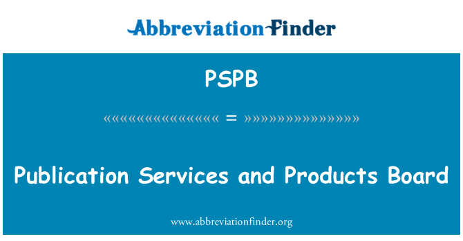 PSPB: Publication Services and Products Board