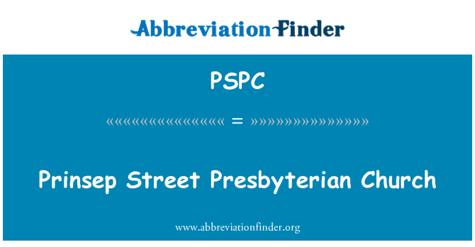PSPC: Prinsep Street Presbyterian Church