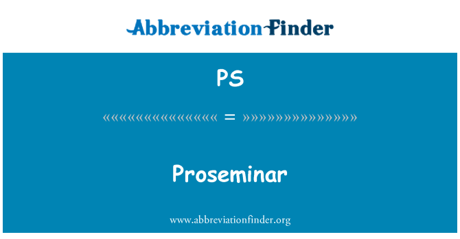 PS: Proseminar