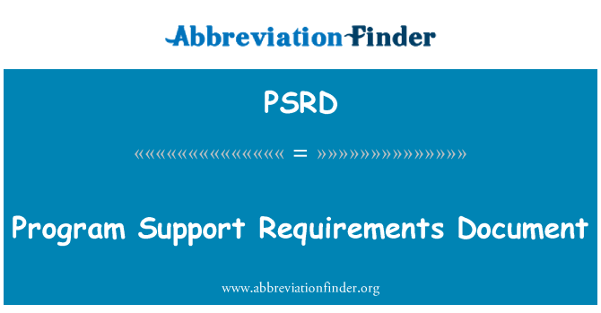 PSRD: Programa suport requisits Document
