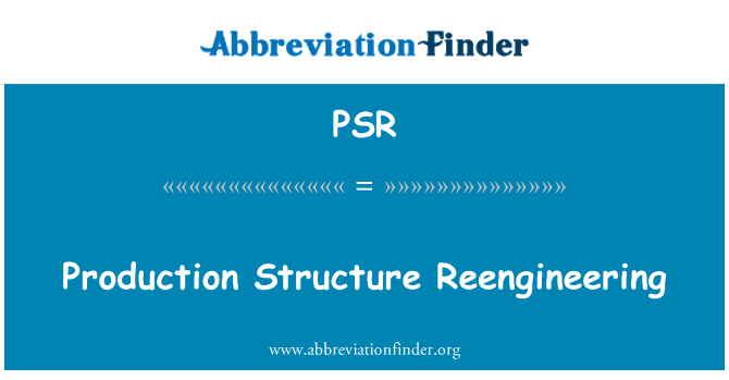 PSR: Ailgynllunio strwythur cynhyrchu