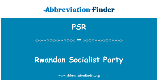 PSR: Ruandos socialistų partija
