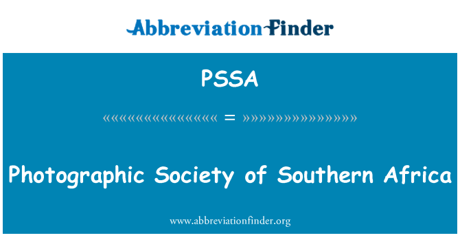 PSSA: Photographic Society of Southern Africa