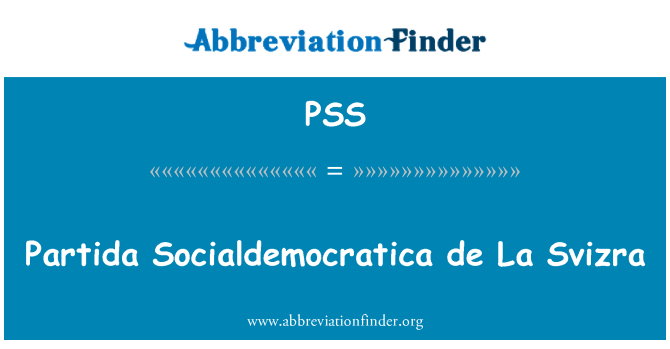 PSS: Partida Socialdemocratica de La Svizra
