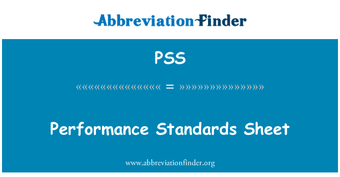 PSS: Taflen safonau perfformiad