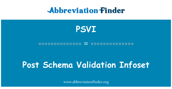 PSVI: Post skema pengesahan Infoset