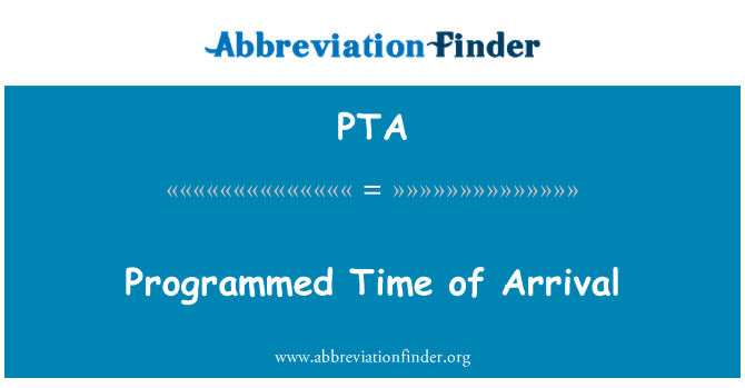 PTA: Hora programada d'arribada