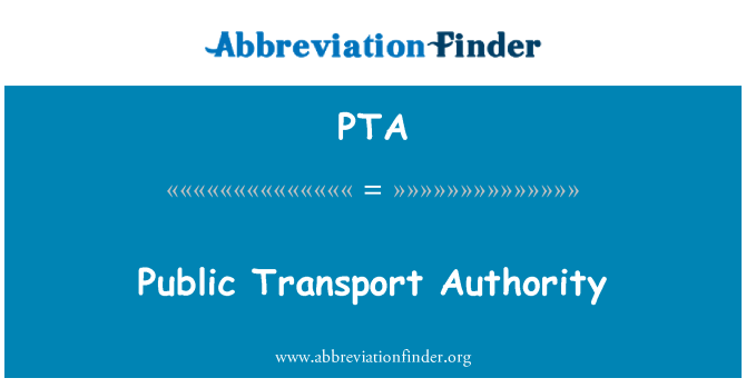 PTA: Public Transport Authority