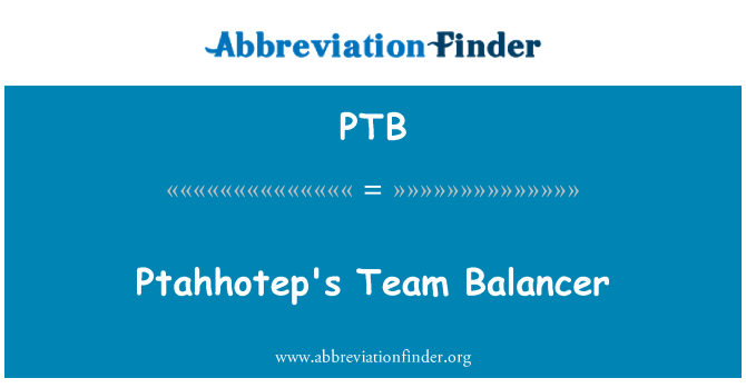 PTB: L'equilibrador de Ptahhotep equip