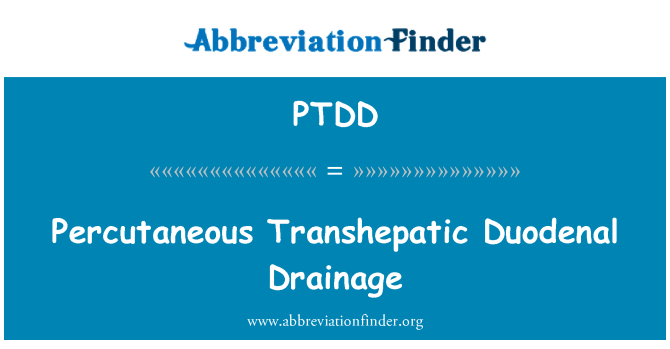 PTDD: Perkutánní Transhepatic duodenální odvodnění